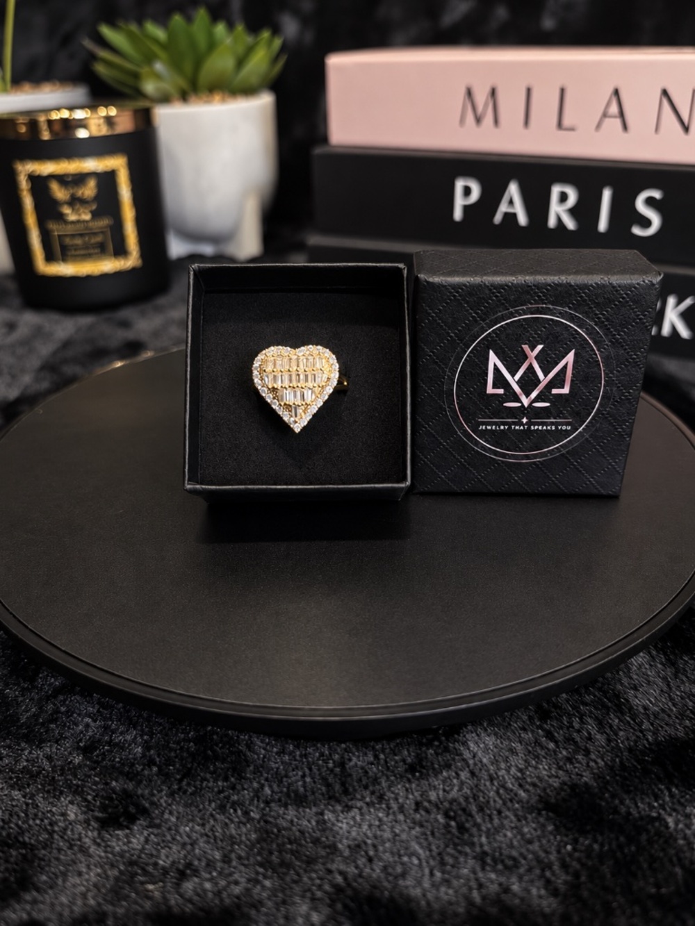 Radiant Heart Baguette Ring